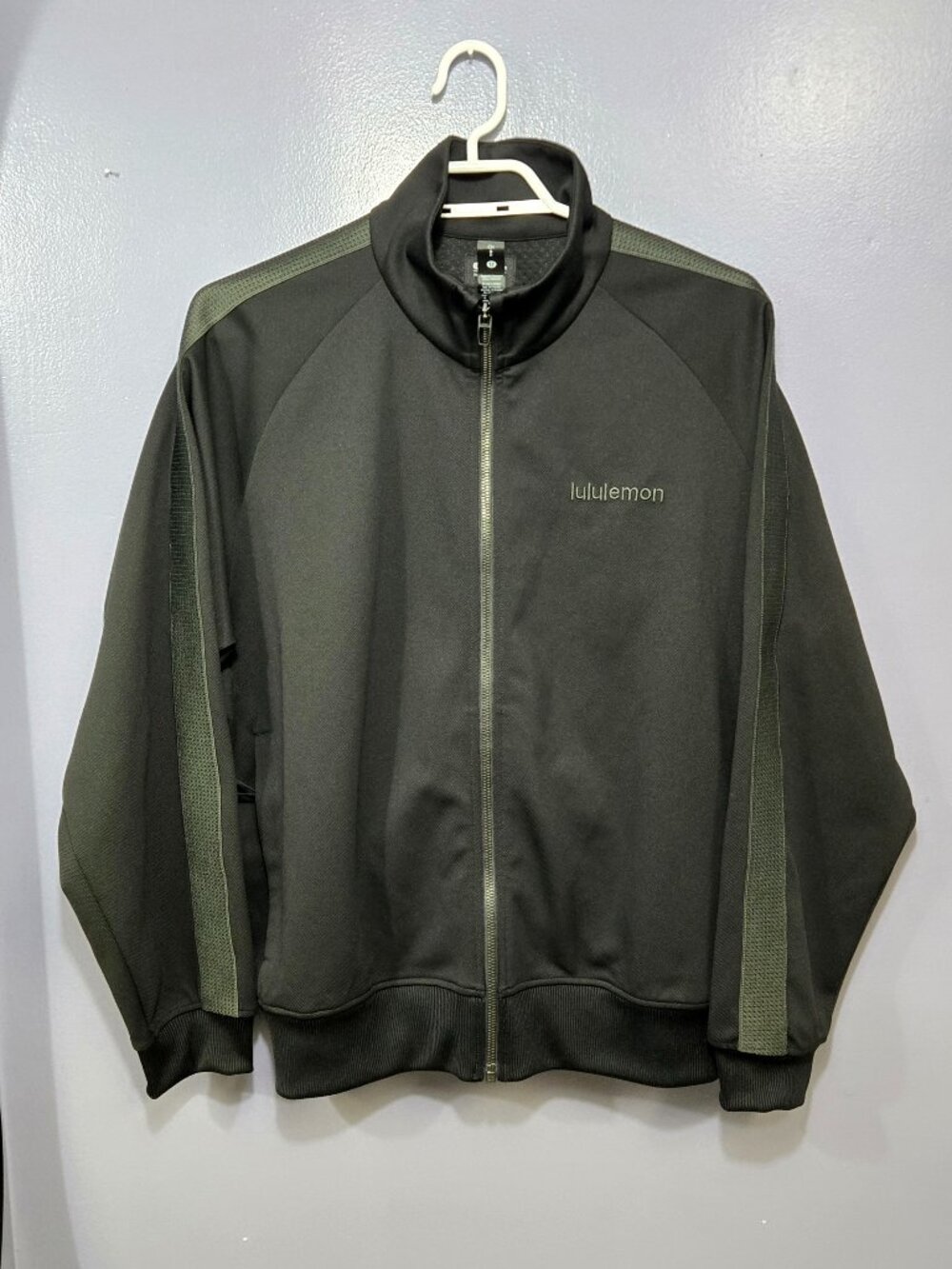 Lululemon Pique Relaxed-Fit Track Jacket Black Grey Men's Size S